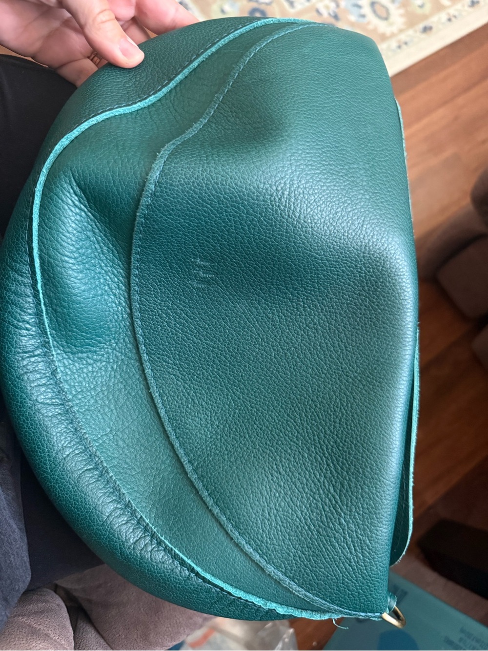 Green/Teal Portland leather Company large Koala sling bag - Picture 4 of 4